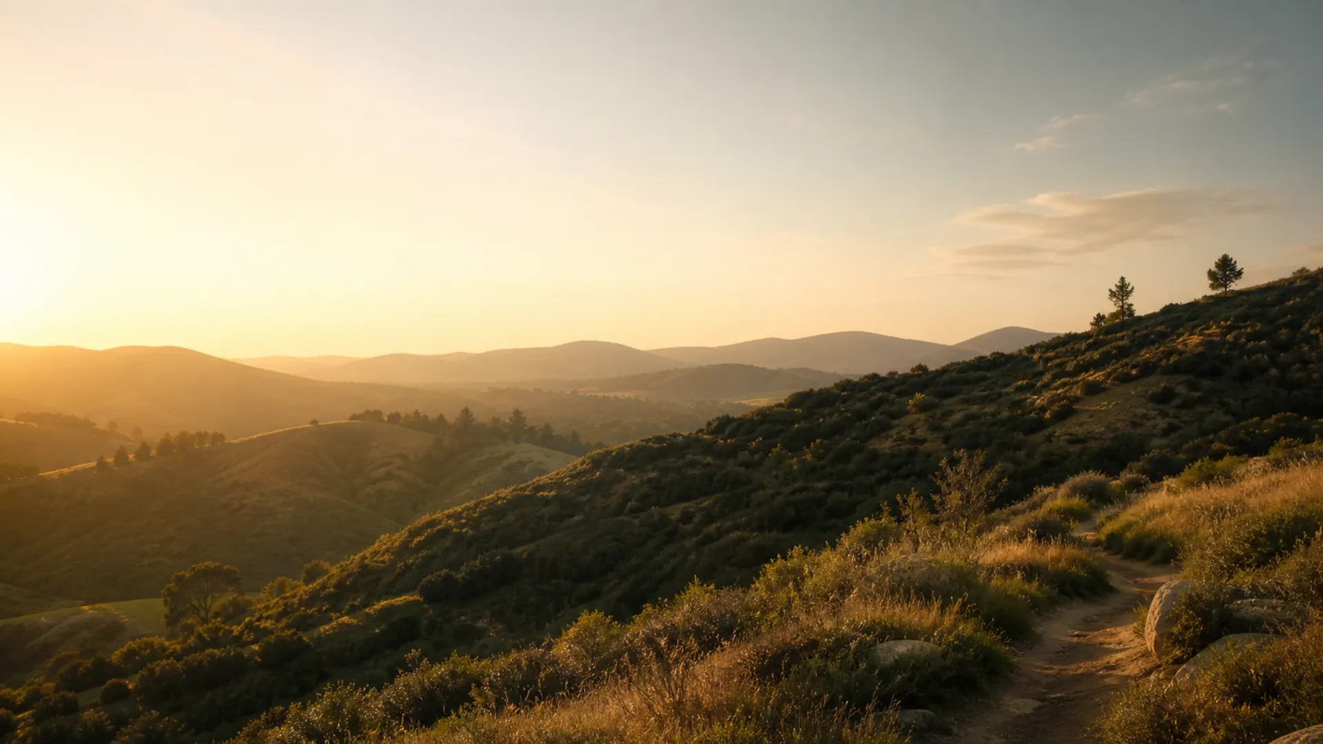 Golden inland foothills of Southern California